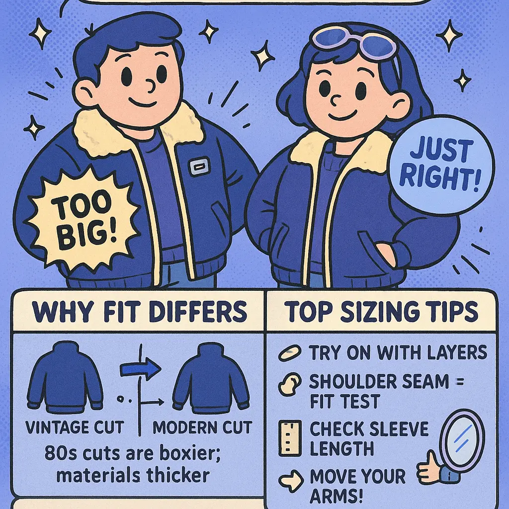 1980s bomber jacket - Shearling